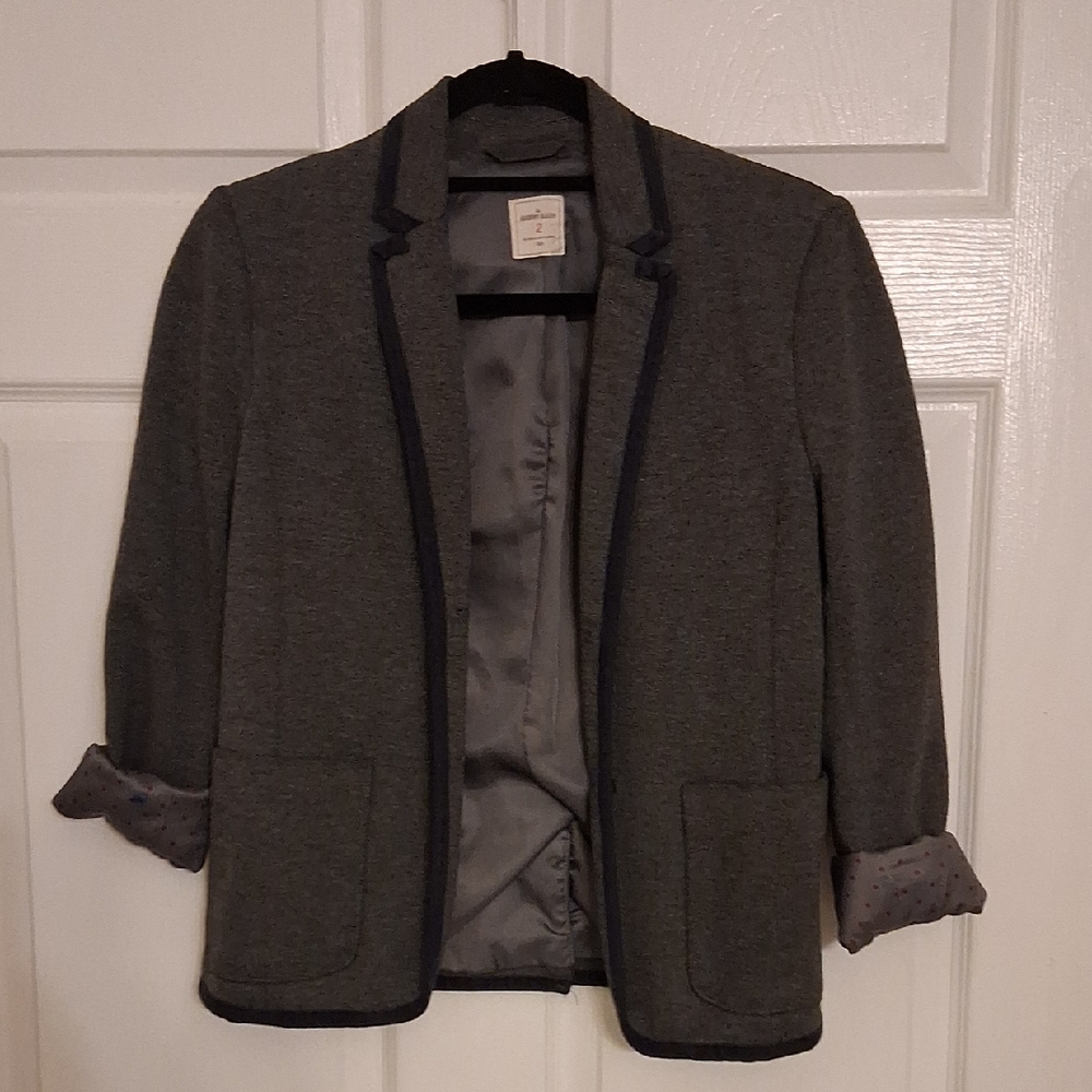 GAP Charcoal Blazer with Navy Trim
